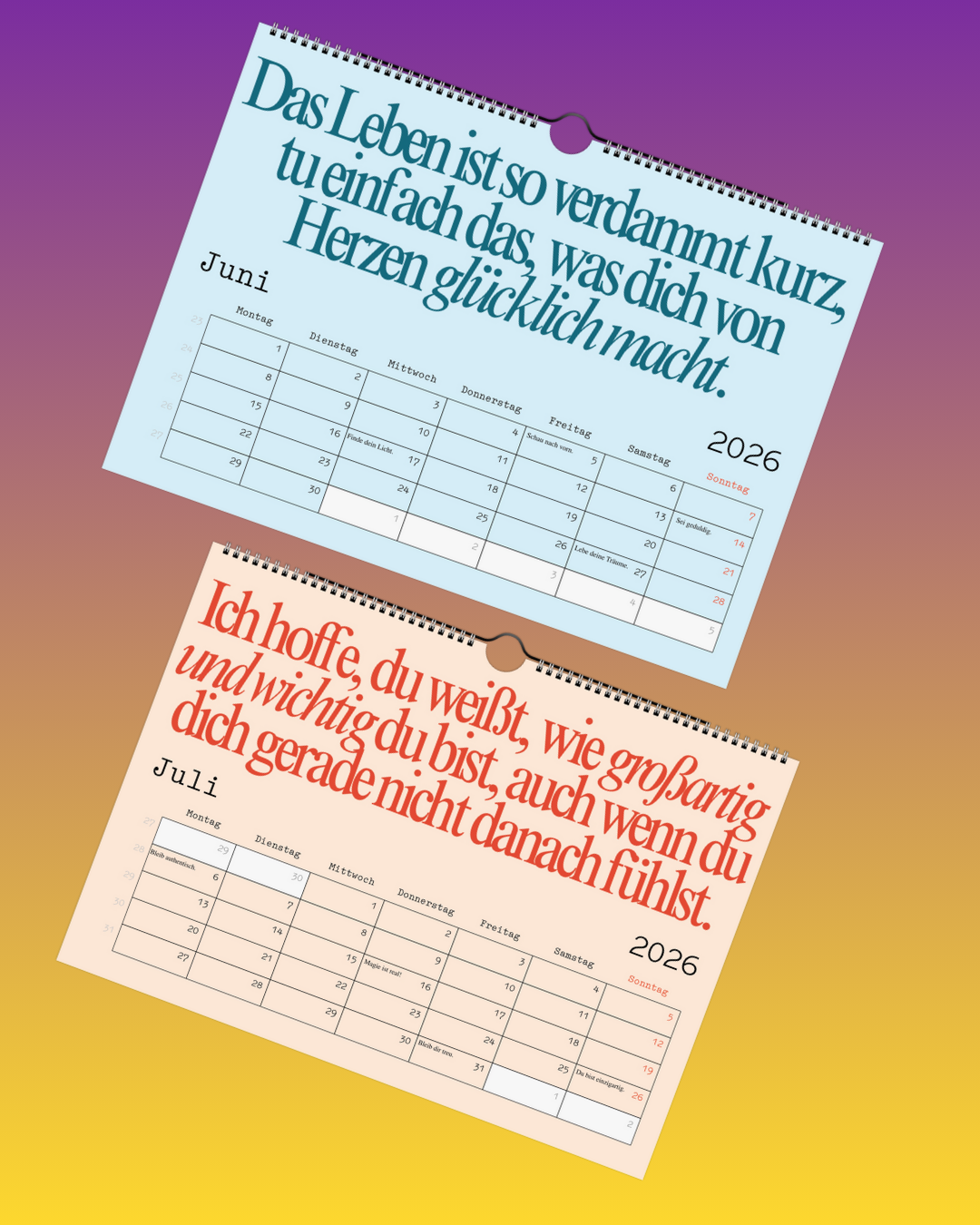 Inspirierender Wandkalender – Sprüche für jeden Monat