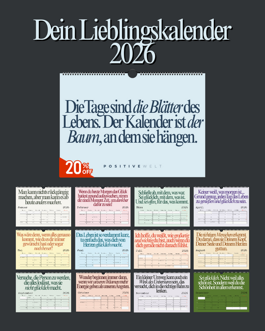 Inspirierender Wandkalender – Sprüche für jeden Monat