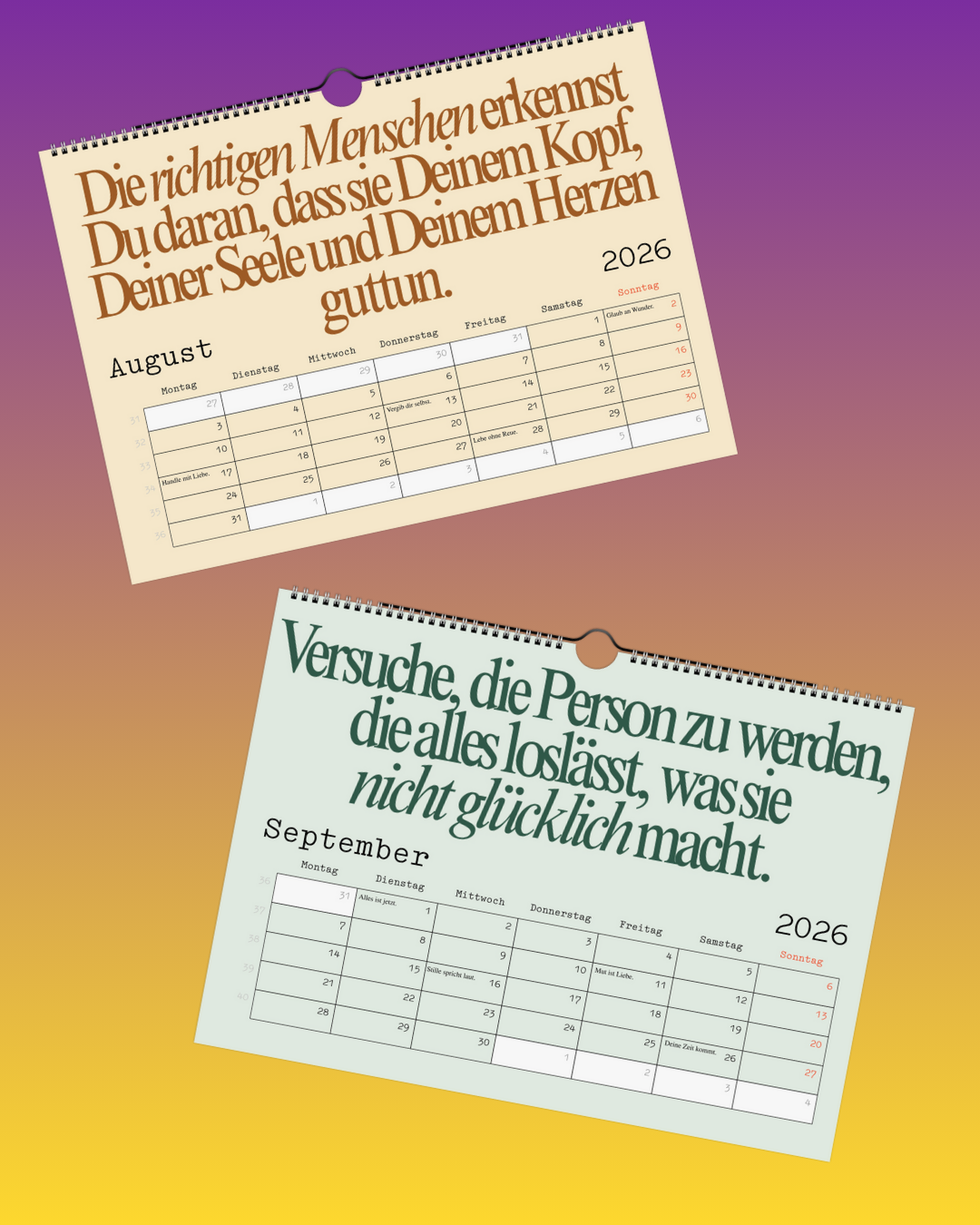 Inspirierender Wandkalender – Sprüche für jeden Monat