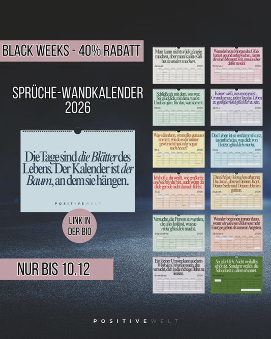 Inspirierender Wandkalender – Sprüche für jeden Monat